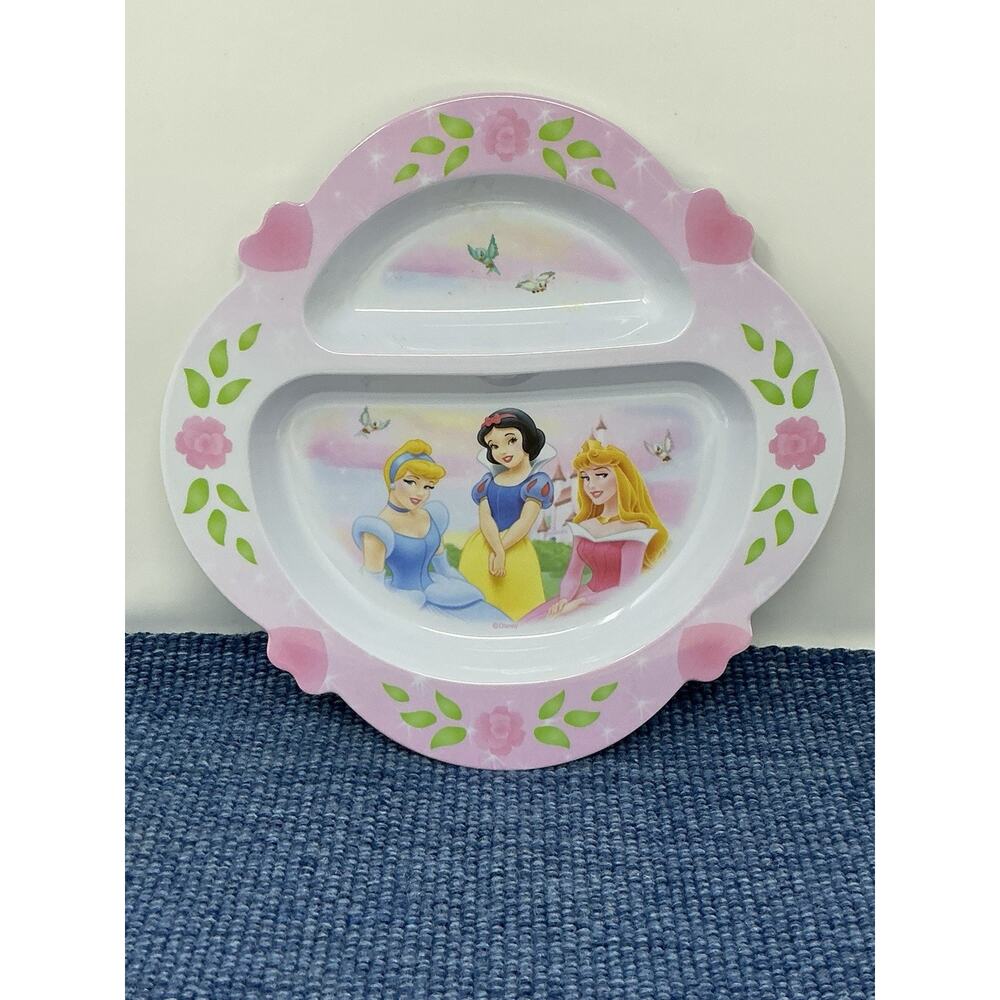 Disney Princess 2 part plate Cinderella Snow White Sleeping Beauty First Years